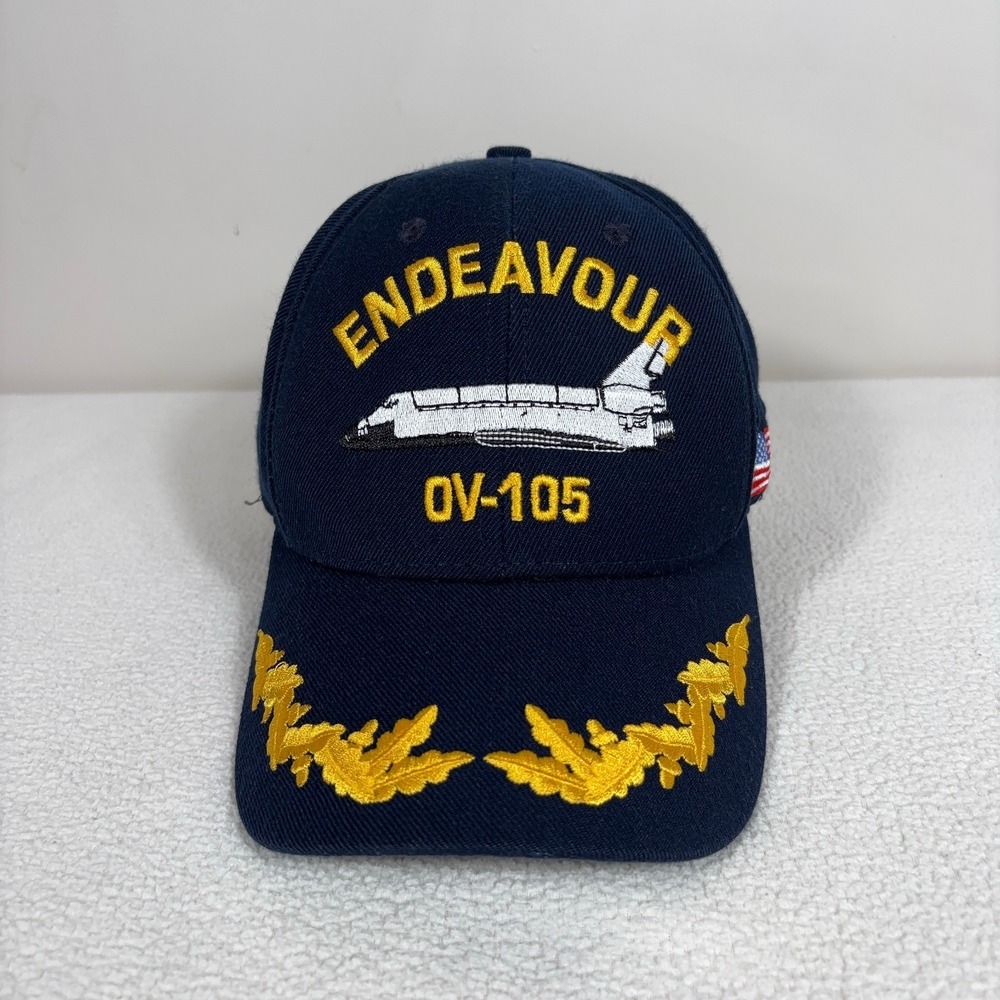 Endeavour OV-105 Hat Men's One Size Dark Navy American Flag Space Shuttle‎ USA